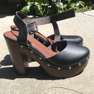 Black studded heels